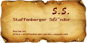 Staffenberger Sándor névjegykártya