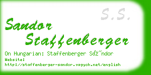 sandor staffenberger business card